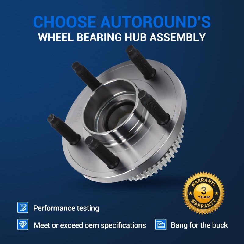 Autoround 513221 Wheel Hub And Bearing Assembly Compatible with 2005-2014 Ford Mustang, 2005-2007 Avanti Avanti w/ABS - Image 5